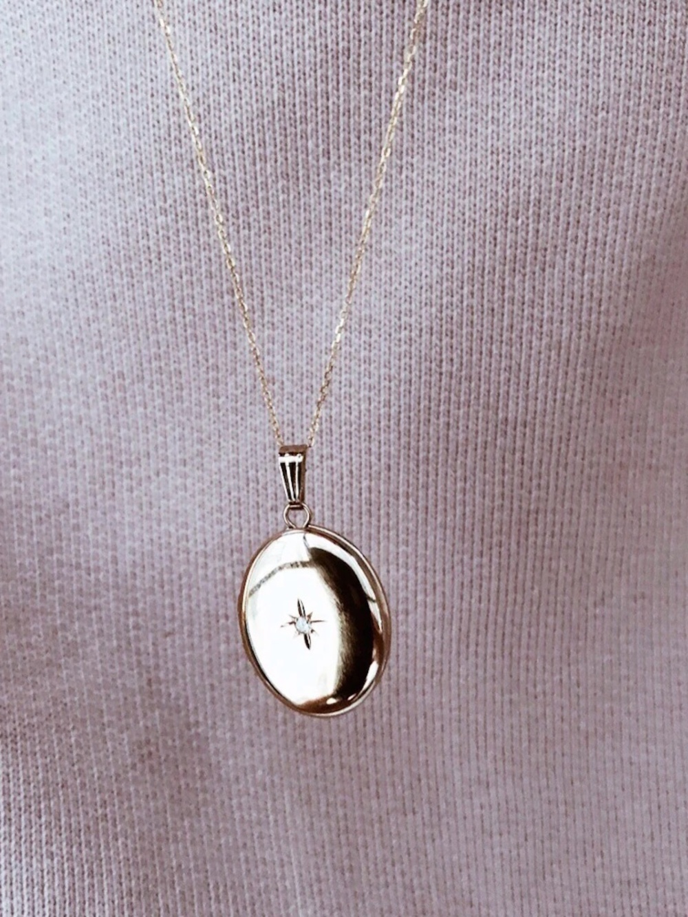 Kuhn NYC "Edith" 14K Gold Filled Large Locket with Diamond - Picture 2 of 12